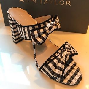 Ann Taylor Jamie Gingham Heeled Sandals